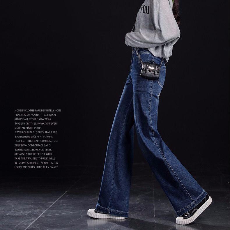 Fashion Women Flare Jeans Stretch High Waist Lifting Buttocks Wide Leg Palazzo Denim Pants