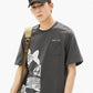 Japanese Cotton T-shirts Mackerel Print Patchwork Tees Summer Oversized O-neck Short Sleeve Casual Shirts Men Clothing