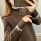 Autumn and Winter Plus Velvet Thick Sweater Half High Neck Loose Casual Bottoming Shirt Fashion Simple Female Sweater