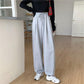 Gray Sports Sweatpants Women Autumn and Winter Wear High Waist Loose Wide-leg Pants Plush Casual Drape Black Trousers Track Pants Jogging Streetwear