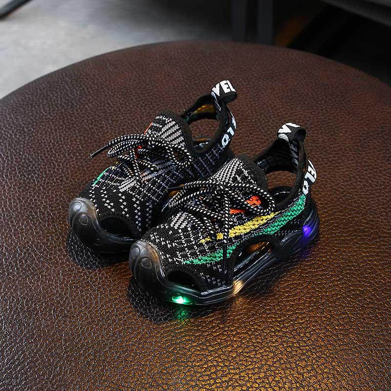Baby Children's Running Shoes Breathable Mesh Sports Shoes Non-slip Soft Cool Glow
