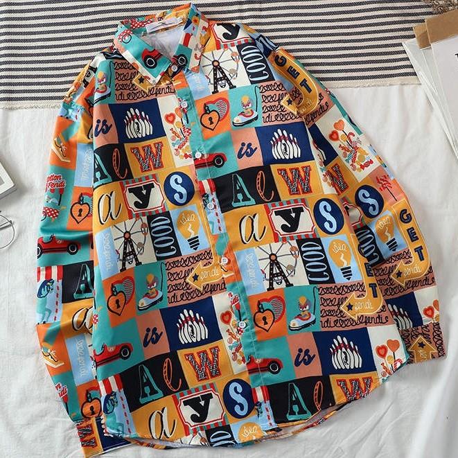 Summer Stylish Men Clothes Korean Style Loose Casual Mid-length T Shirts Creative Design Multi-pattern Printed Shirts Coat