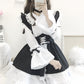 Black and White Gothic Style Maid Costume Lolita Dress Cute Japanese Costume Party Dress