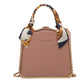 Ladies Premium Solid Color Silk Scarf Handbag Exquisite Chain One Shoulder Crossbody Box Bag