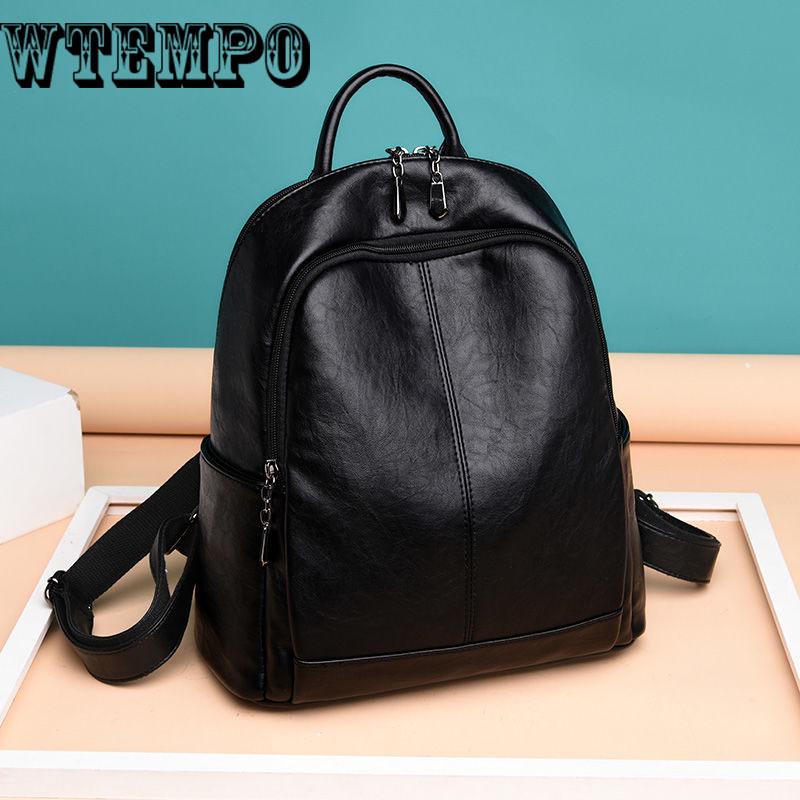 Women's Waterproof Backpack Casual female Bag Anti-theft Lightweight School Shoulder Bag PU Leather
