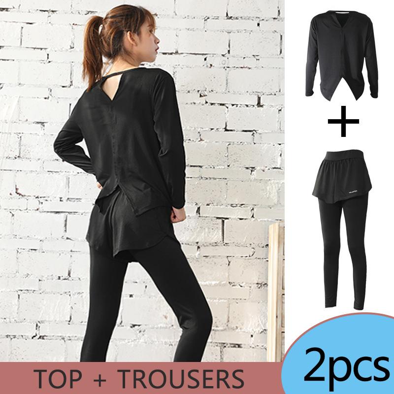 Women's 2PCS Garment Suit Professional Gym Sports Fitness Suit Quick Dryer Loose Slim Fit Large Size Suit Split Top Slim Pants Running Sets