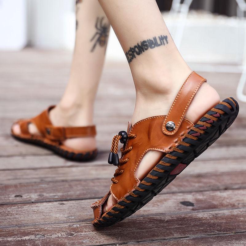 Men's Sandals Men's Sandals Men's Shoes Summer Leather Sandals Men's Leather Casual Shoes Slippers