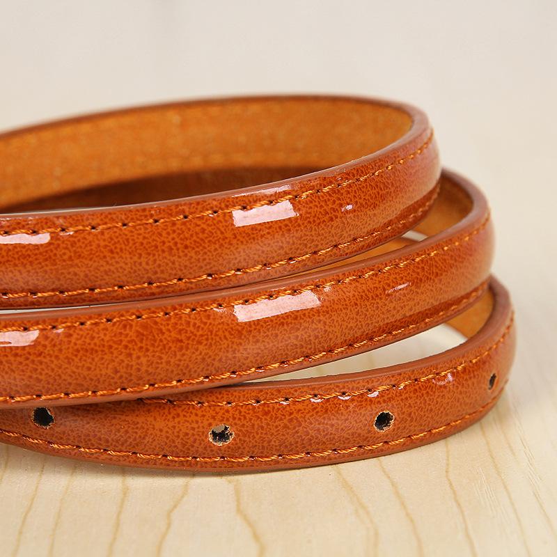 Ladies Belt PU Cowhide Candy Color Thin Belt Casual Jeans Decoration Single Head Buckle