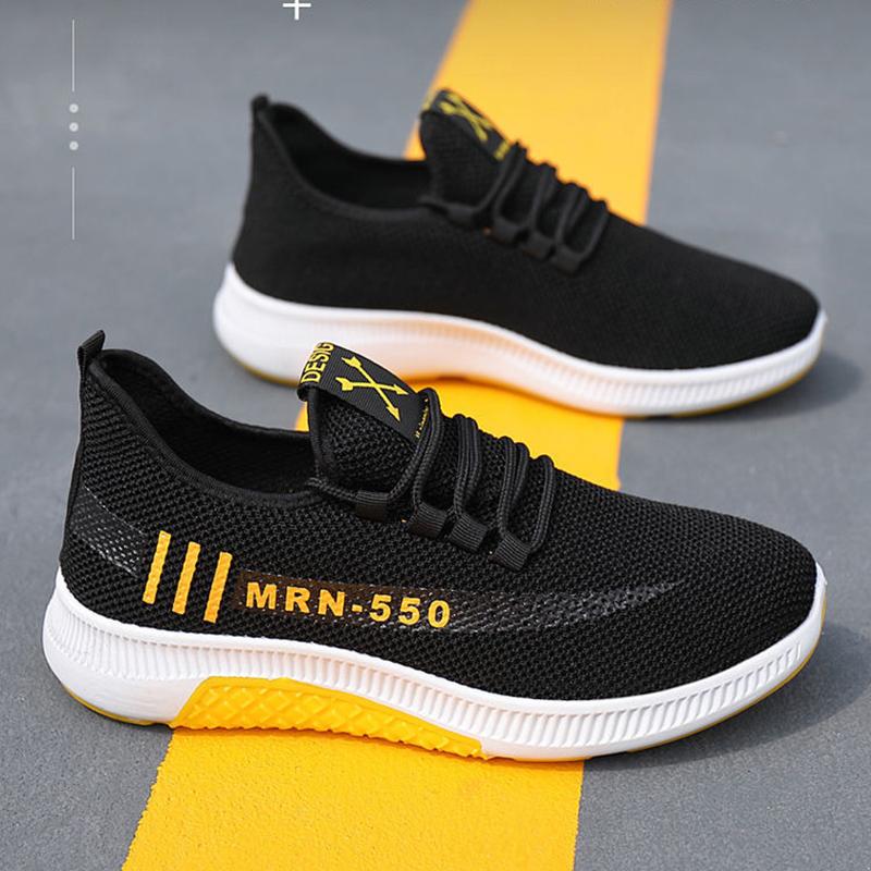 Spring and Autumn Breathable and Comfortable Men's Shoes All-match Korean Style Trendy Sneakers Hollow Net Shoes Non-slip Casual Sports Shoes