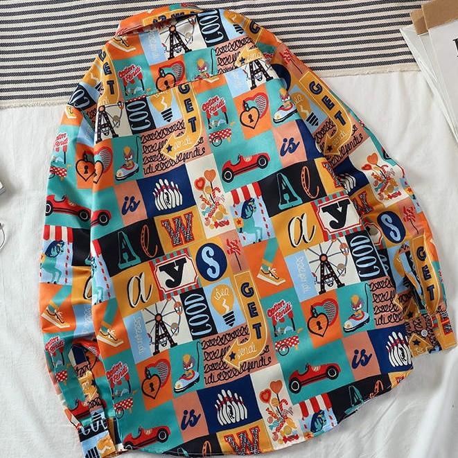 Summer Stylish Men Clothes Korean Style Loose Casual Mid-length T Shirts Creative Design Multi-pattern Printed Shirts Coat