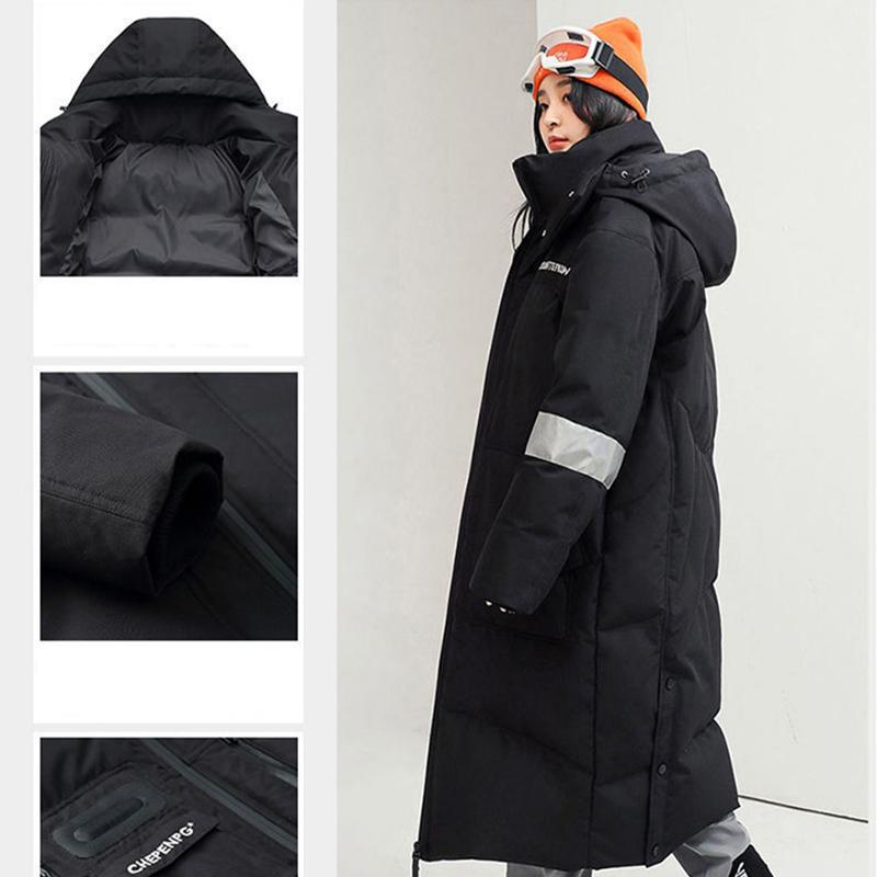 Over-the-knee Long Down Jacket Winter Men's and Women's Mid-length Tooling Thickened Korean Version Couple Decoration Body Coat Slim Coat