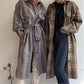 Fashion Plaid Long Woolen Coats Women Winter Korean Casual Loose Single Breasted Jackets Females Streetwear Outwear