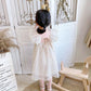 Children's Dress Summer Girl's Ruffle Sleeveless Dress Children's Princess Dress Embroidered Leaf Lace Dress