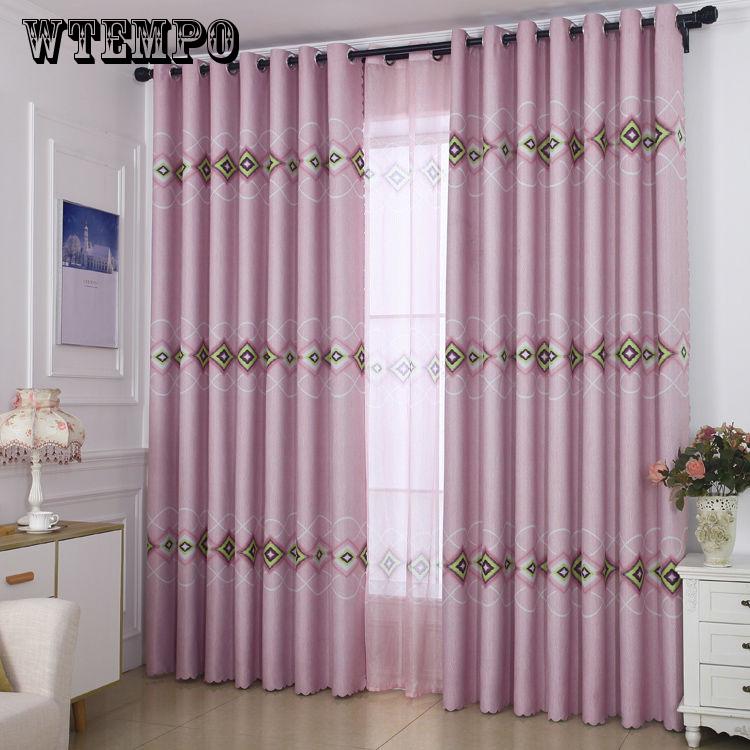 Chenille Fabric Stylish Durable Flower Window Curtain Blackout Grommet Curtains