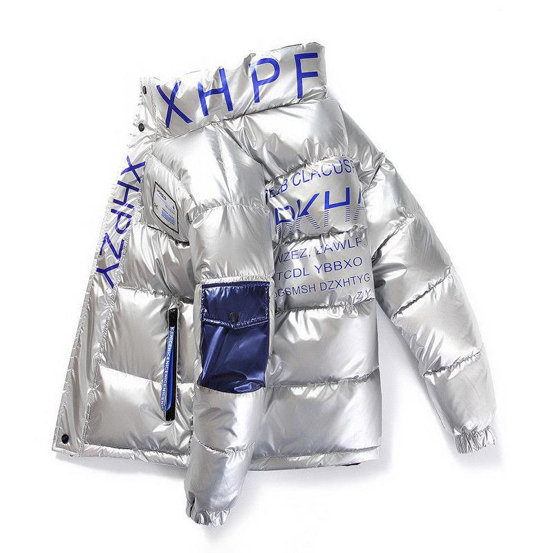 Men Winter Jacket Thick Warm Cotton Padded Coat Patchwork Hooded Parka