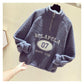 Faux Lamb Wool Plus Fleece Sweater Autumn and Winter Loose Half Zipper Coat Furry Padded Top