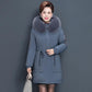 Mother's Western Style Winter Coat Middle-aged and Elderly Women's Middle-aged Long Large Fur Collar Noble Thick Down Padded Jacket