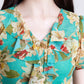 Women's Short Sleeve T-Shirt Summer V-Neck Loose Print Cropped Top