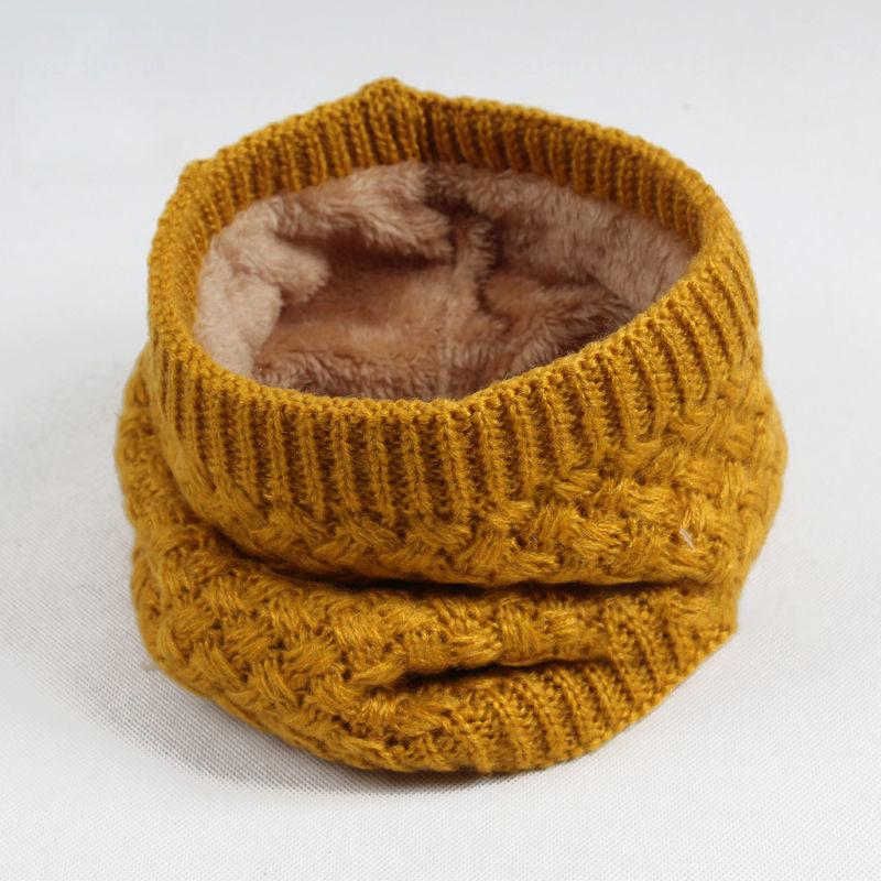 Autumn and Winter Hedging Knitted Bib Warmth for Men and Women All-match Wool Scarf Windproof Plus Velvet Thickening Cervical Collar