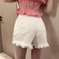 WTEMPO Net Red High Waisted Breasted Denim Shorts Female Summer Retro Slim Thin Hole Sexy Pants Tide