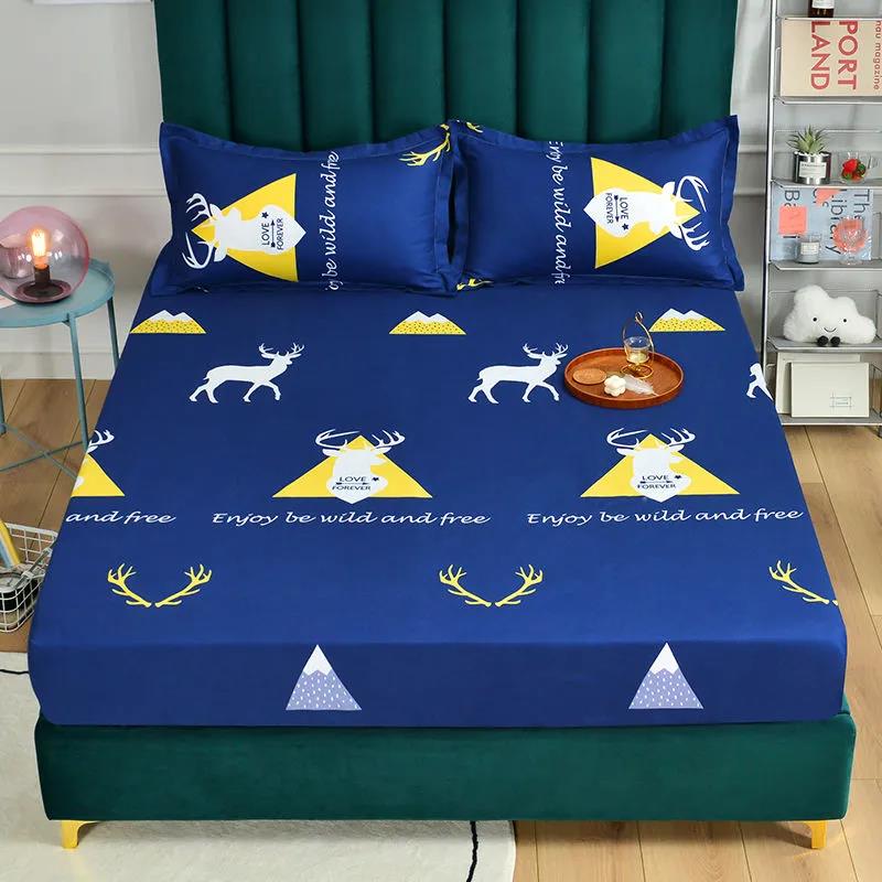 Wrinkle Bed Cover Pillowcase Three-piece Venting Cover Breathable Double Bed Bed Suit Skin Dust Cover