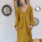 Women's Autumn Nightdress Ice Silk Backless Comfortable High Quality Pajamas Sexy Deep V Homewear Out Wear Loose Solid Color Printing Nightdress
