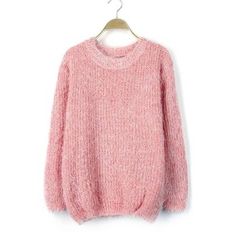New Women's Sweater Loose Mohair Round Neck Pullover Bottoming Sweater Sweater Women's Head