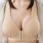 Bra Front Button Type Non-wireless Underwear Women's Thin Big Breasts Small Breasts Beautiful Back Bras Light and Breathable Underwear