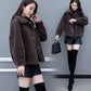 Winter Fur One-piece Imitation Lamb Fur Coat Women Loose Short Solid Color Thin Woolen Coat Women