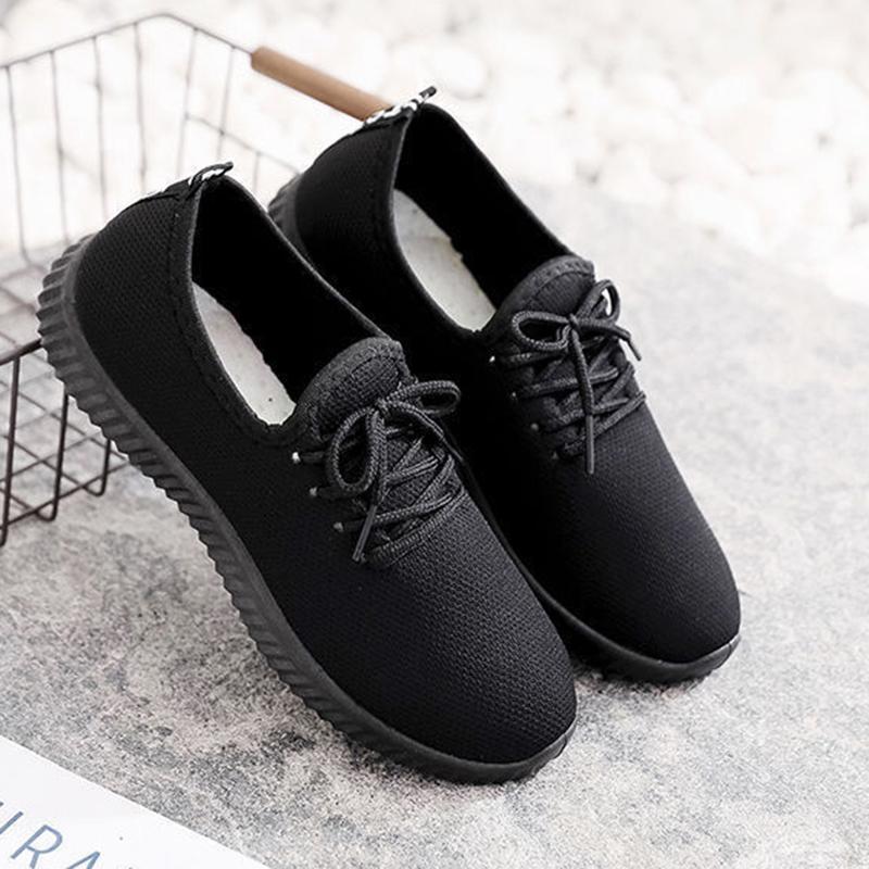 Old Beijing Cloth Shoes Women's Shoes Flat-soled Single Shoes Casual Work Shoes Female Black Soft-soled Dancing Net Shoes Mother Shoes Non-slip