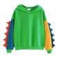 Dinosaur Oversized Cartoon Hoodie Women Fashion Sweatshirt Casual Print Korean Style Thicken Sweatshirt Winter Dino Hoodie Tops