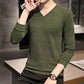 Men's Long-sleeved Sweater Plus Velvet Thickened V-neck Sweatshirts Korean Style Trendy Brand To Keep Warm for Outerwear