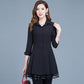 Women's Plus Size Windbreaker Jacket Spring and Autumn Thin Three-quarter Sleeves Lace Stitching Korean Version