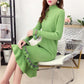 Autumn and winter fashion trend half high neck knitted dress mini sexy evening dress Korean slim long female sweater