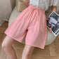Summer Thin Section Breathable Cotton and Linen Shorts Women's Large Size Home Linen Five Points Loose Wide-leg Pants