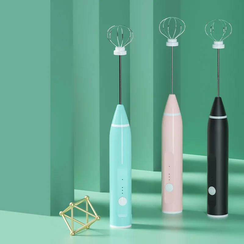 Portable Electric Whisk Stainless Milk Fronther Electric Mixer USB Rechargeable
