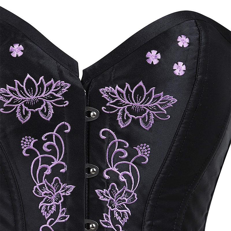 Retro Corset Bustier Steampunk Gothic Women Corselet Sexy Strapless Floral Striped Rivet Newest Tops