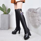 Over-the-knee boots women's high-heeled stretch boots side zip thick heel boots high boots
