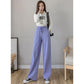 Drape Wide-leg Pants Women's Spring High Waist Loose Straight Solid Color Sports Pants Student Sports Casual Sweatpants