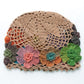 Gradient Stereo Flower Bag Head Hat Woman National Handmade Crochet Knit Hat Openwork Towel Hat