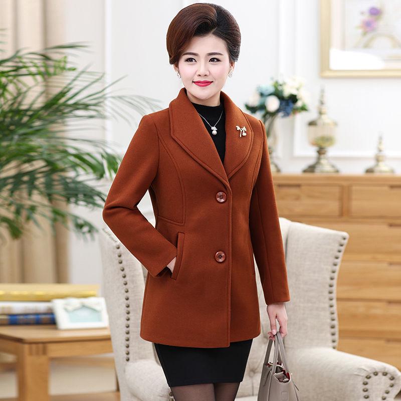 Wool Blend Coat Autumn Winter Jacket Ladies Mujer Fashion Turn-down Collar Solid Casaco Feminino