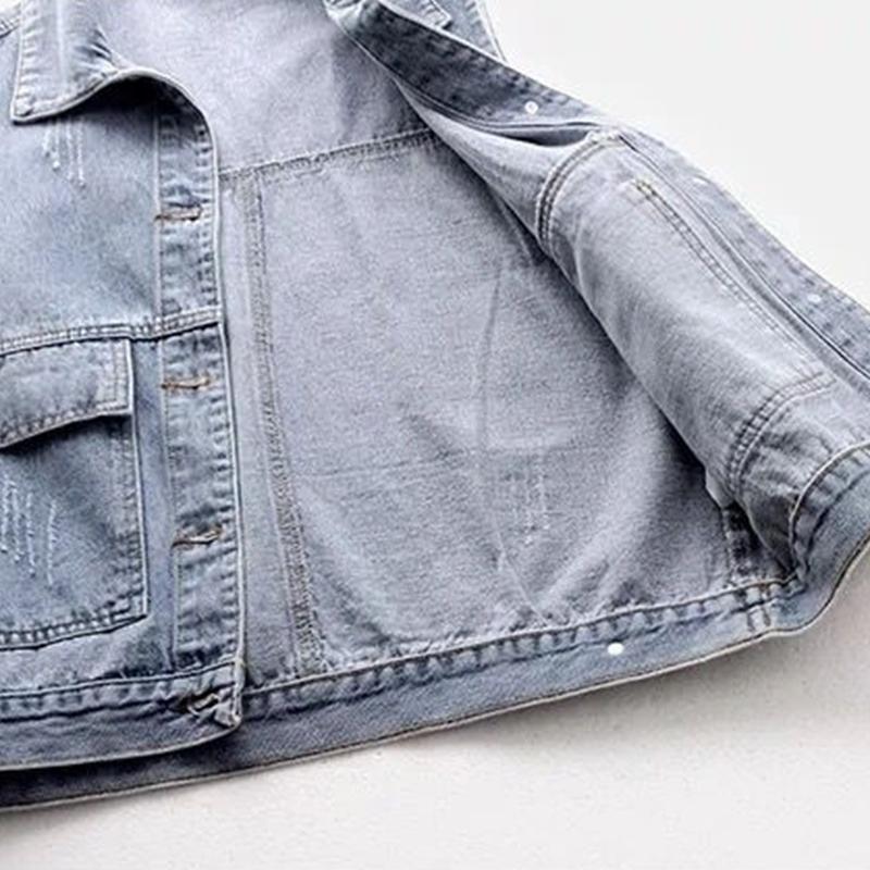 Women's Denim Vest Short Spring/summer-autumn 2021 Simple Big Pocket Sleeveless Vest All-match Loose Top Cardigan