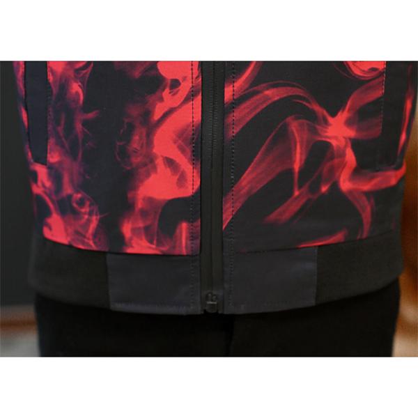 Men's Spring and Autumn Jacket Coat Wolf Printing Casual Jacket Coat Slim Baseball Uniform Sports Top Outerwear