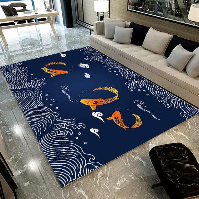Chinese Antique Big Carpet Floral Auspicious Living Room Bedroom Carpet Coffee Table Sofa Home Bedside Blanket