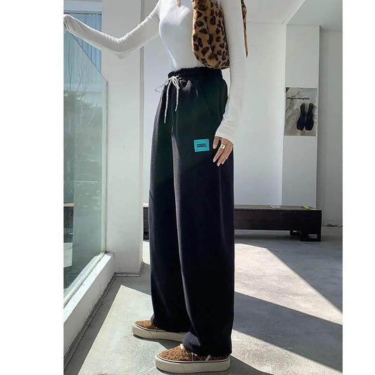 Fleece Pants Women's Fall/winter Wear Thick Loose Straight Leg Trousers Polar Fleece Sports Pants