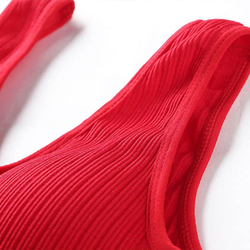 Women's No Steel Ring Bra Sports Underwear Cotton Large Size Yoga Running Shockproof Medium Strength Support Gathering Vest Bra