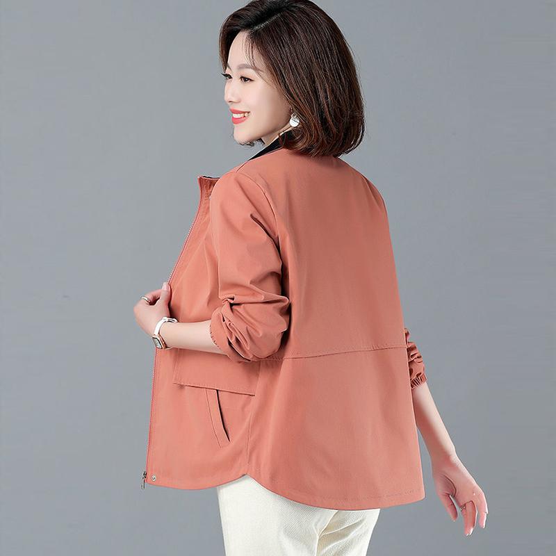 Windbreaker Women's Short Jacket Spring Loose Stand Collar Loose Jacket Women's Spring and Autumn