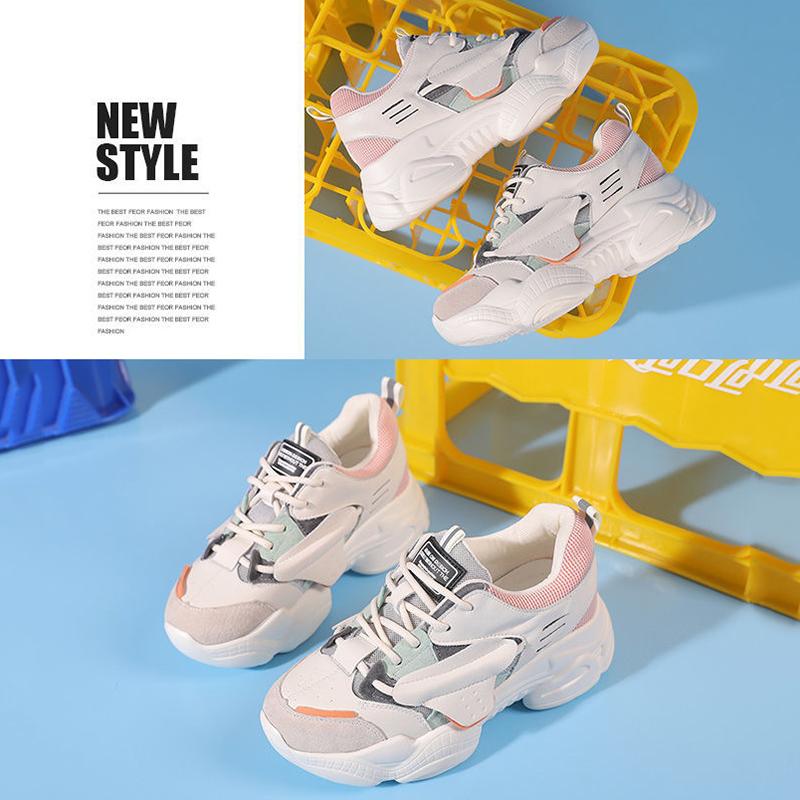 Thick-soled Heightened Travel Running Shoes Casual Student Breathable Sneakers All-match Comfortable Women Walking Sneakers