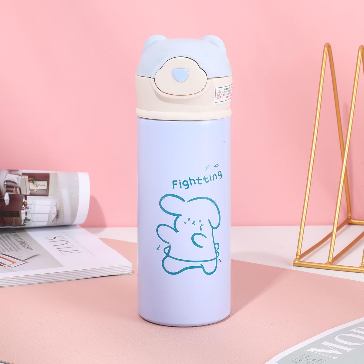 Insulation Cup Girl Heart Student Korean Version of Cute Ins Niche Water Cup Simple High-value Creative Children's Portable Cup