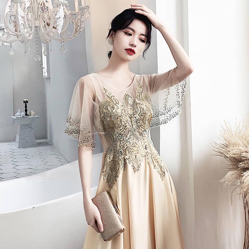 Ladies Fashion Long Sleeve Dress Elegant High Waist Dress Dinner Dress Plus Size Princess Dress